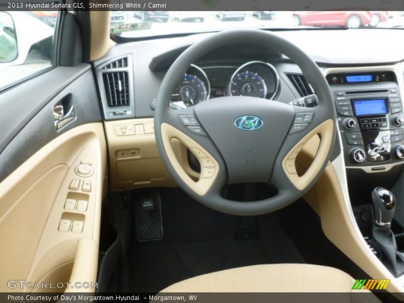 Shimmering White / Camel 2013 Hyundai Sonata GLS