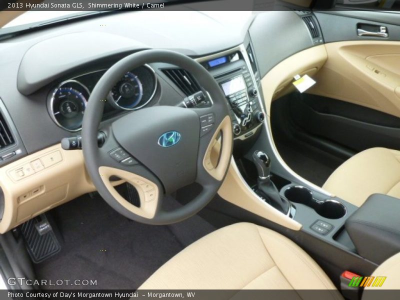 Shimmering White / Camel 2013 Hyundai Sonata GLS