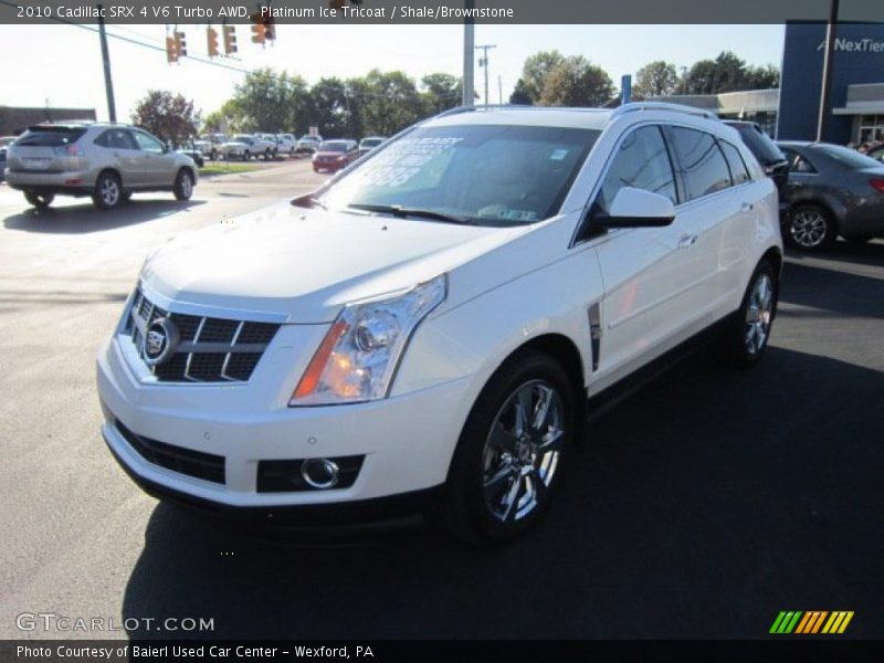 Platinum Ice Tricoat / Shale/Brownstone 2010 Cadillac SRX 4 V6 Turbo AWD