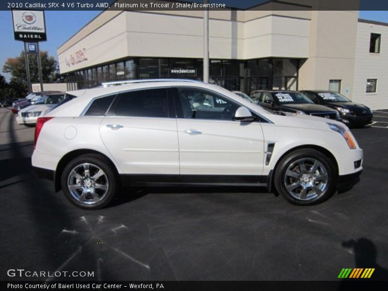 Platinum Ice Tricoat / Shale/Brownstone 2010 Cadillac SRX 4 V6 Turbo AWD