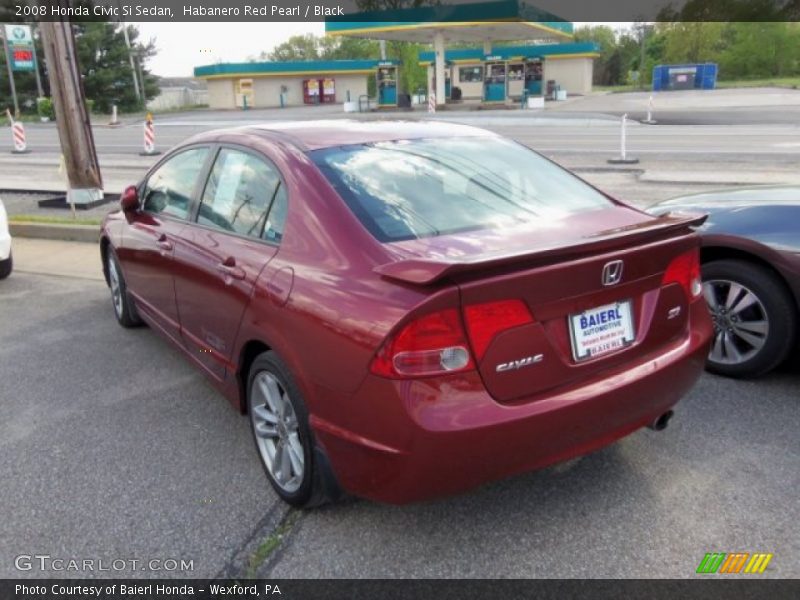 Habanero Red Pearl / Black 2008 Honda Civic Si Sedan