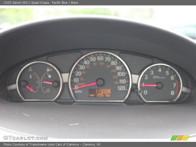 Pacific Blue / Black 2005 Saturn ION 2 Quad Coupe