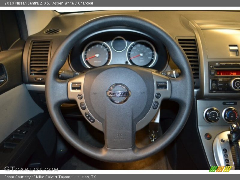 Aspen White / Charcoal 2010 Nissan Sentra 2.0 S