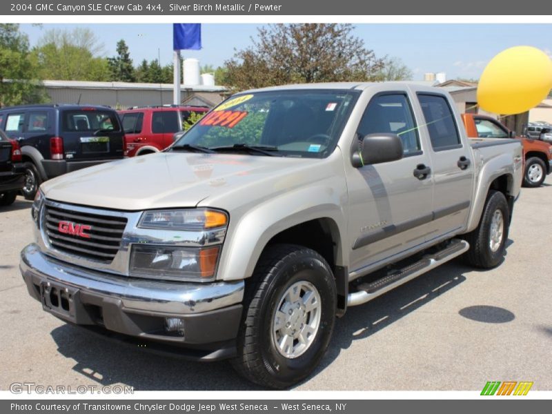 Silver Birch Metallic / Pewter 2004 GMC Canyon SLE Crew Cab 4x4