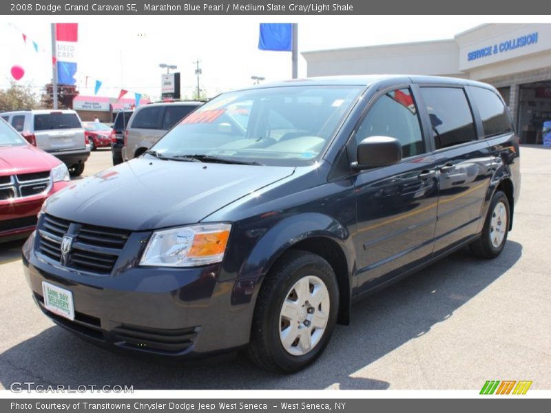 Marathon Blue Pearl / Medium Slate Gray/Light Shale 2008 Dodge Grand Caravan SE