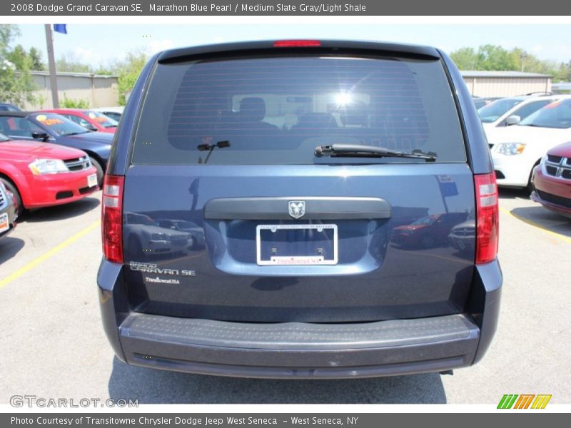 Marathon Blue Pearl / Medium Slate Gray/Light Shale 2008 Dodge Grand Caravan SE