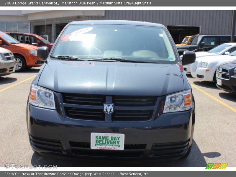 Marathon Blue Pearl / Medium Slate Gray/Light Shale 2008 Dodge Grand Caravan SE