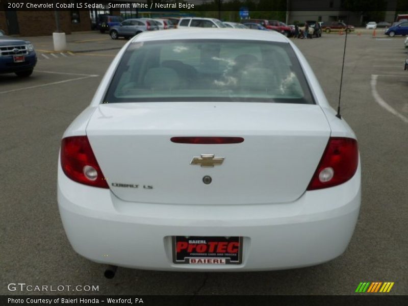Summit White / Neutral Beige 2007 Chevrolet Cobalt LS Sedan