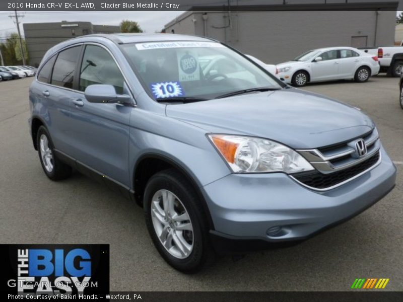Glacier Blue Metallic / Gray 2010 Honda CR-V EX-L AWD