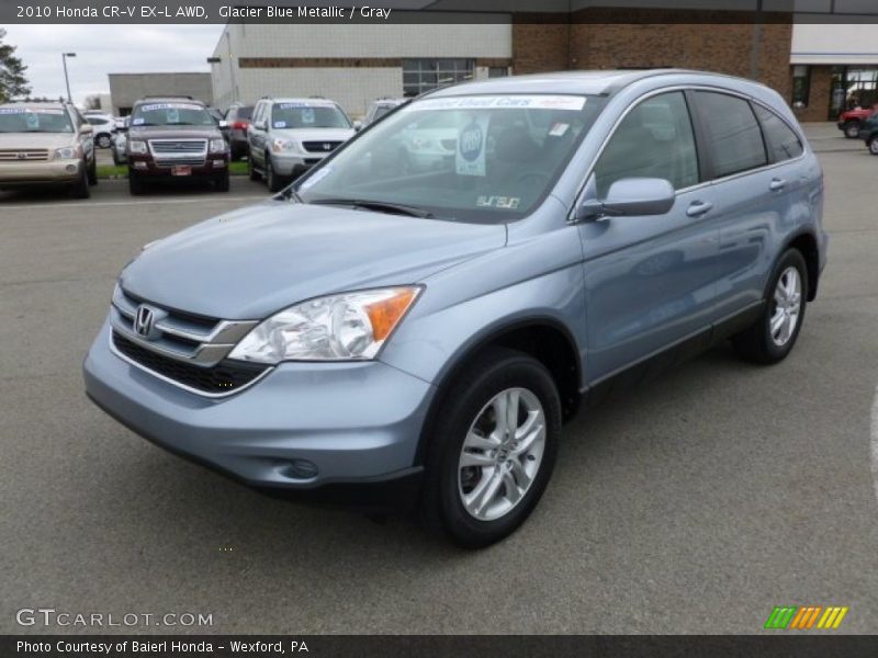 Glacier Blue Metallic / Gray 2010 Honda CR-V EX-L AWD