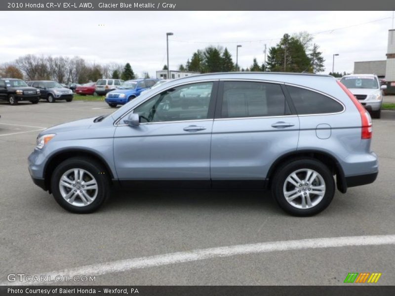 Glacier Blue Metallic / Gray 2010 Honda CR-V EX-L AWD