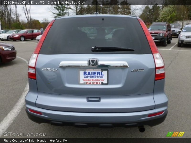 Glacier Blue Metallic / Gray 2010 Honda CR-V EX-L AWD