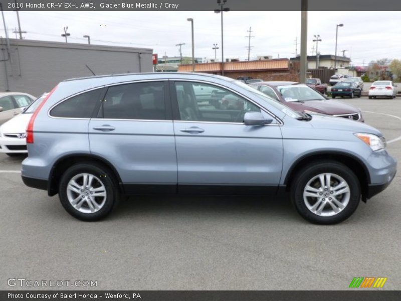 Glacier Blue Metallic / Gray 2010 Honda CR-V EX-L AWD