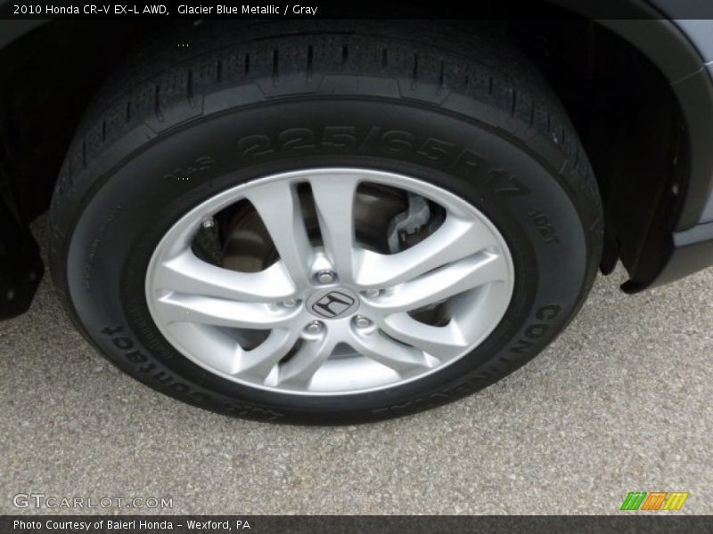 Glacier Blue Metallic / Gray 2010 Honda CR-V EX-L AWD