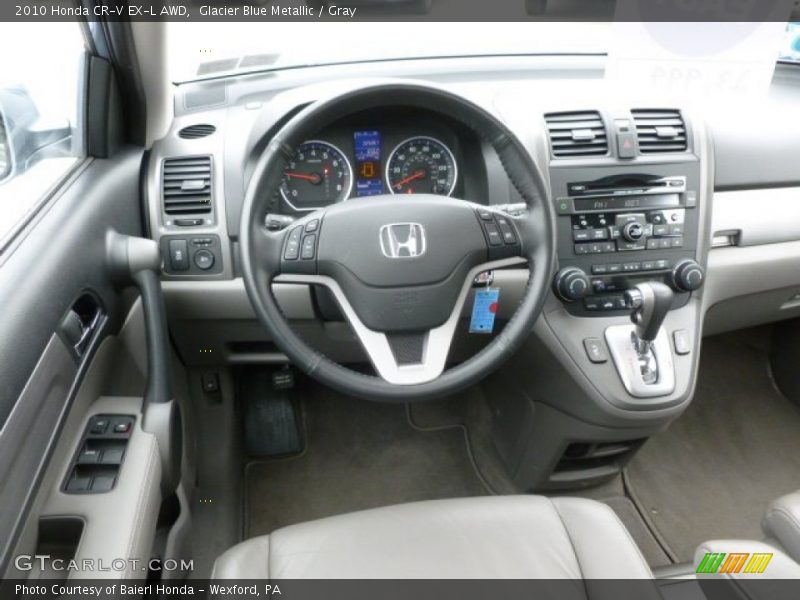 Glacier Blue Metallic / Gray 2010 Honda CR-V EX-L AWD