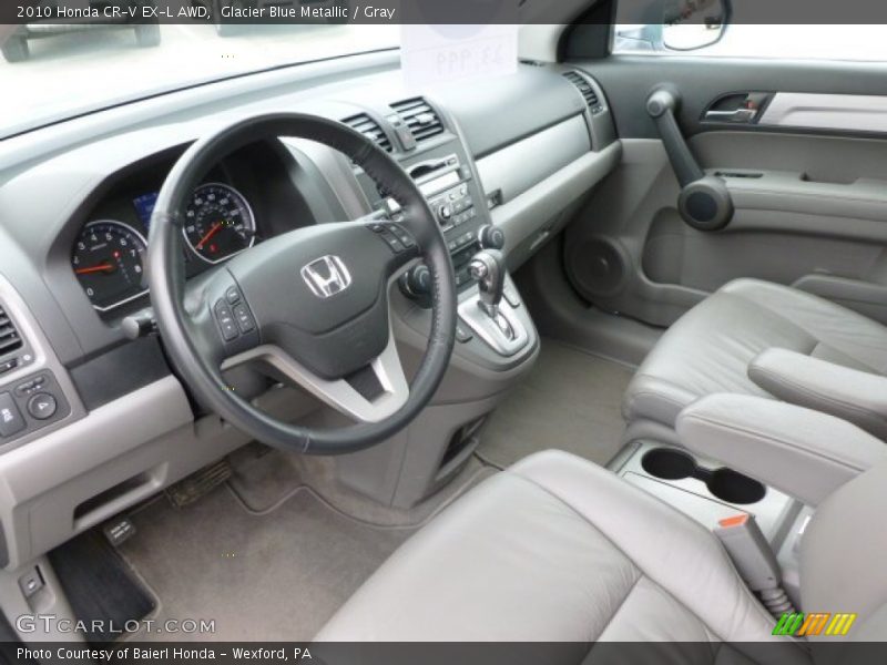 Glacier Blue Metallic / Gray 2010 Honda CR-V EX-L AWD