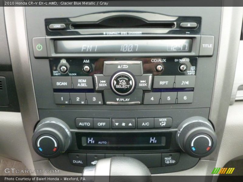 Glacier Blue Metallic / Gray 2010 Honda CR-V EX-L AWD