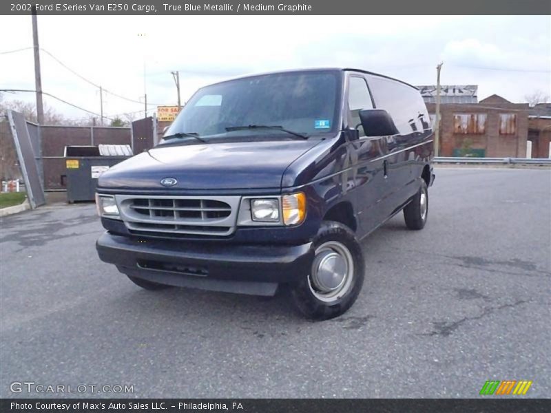 True Blue Metallic / Medium Graphite 2002 Ford E Series Van E250 Cargo