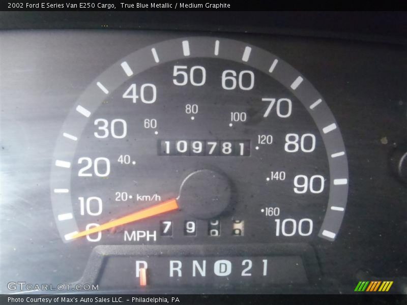 True Blue Metallic / Medium Graphite 2002 Ford E Series Van E250 Cargo