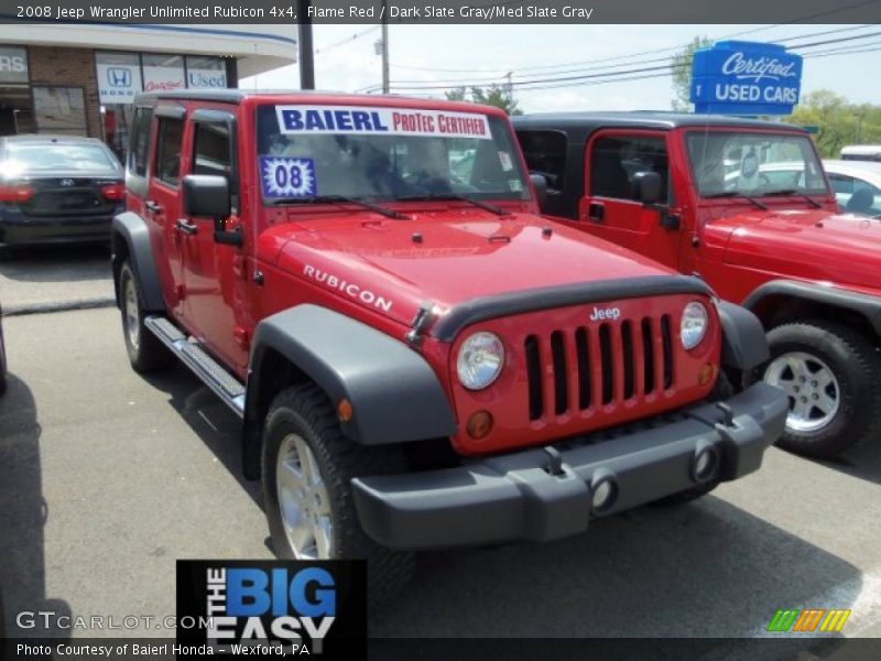 Flame Red / Dark Slate Gray/Med Slate Gray 2008 Jeep Wrangler Unlimited Rubicon 4x4