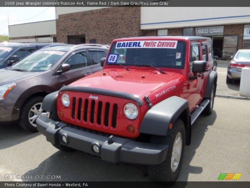 Flame Red / Dark Slate Gray/Med Slate Gray 2008 Jeep Wrangler Unlimited Rubicon 4x4