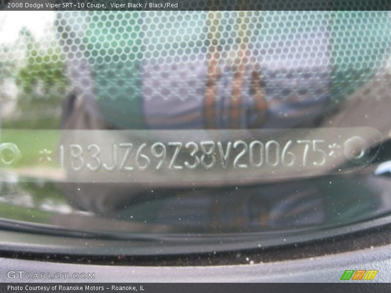 Viper Black / Black/Red 2008 Dodge Viper SRT-10 Coupe