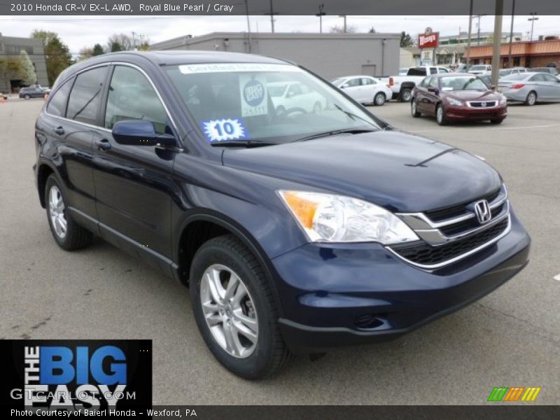 Royal Blue Pearl / Gray 2010 Honda CR-V EX-L AWD