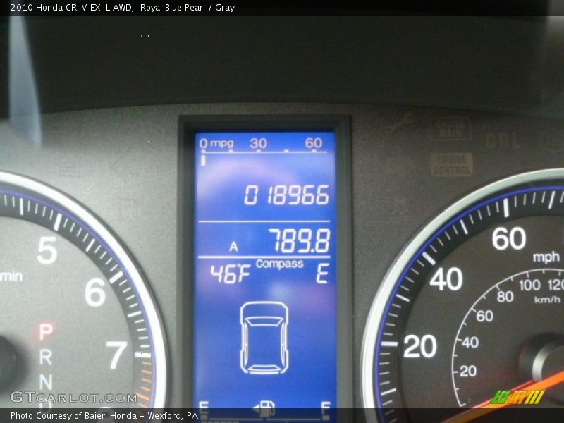 Royal Blue Pearl / Gray 2010 Honda CR-V EX-L AWD