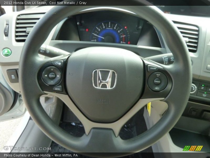 Cool Mist Metallic / Gray 2012 Honda Civic LX Sedan