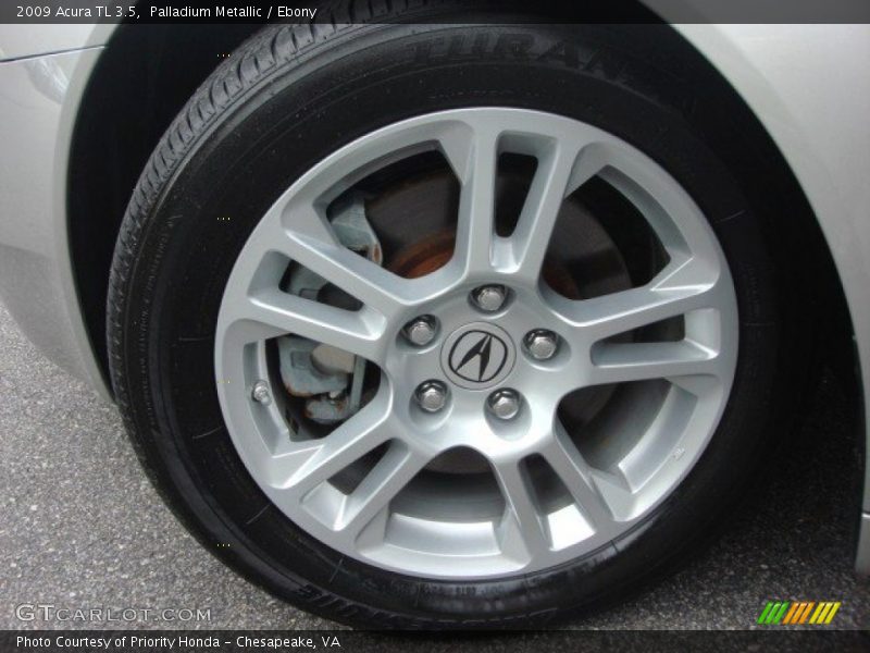 Palladium Metallic / Ebony 2009 Acura TL 3.5