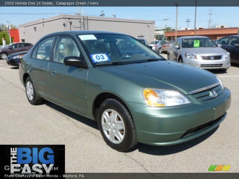 Galapagos Green / Ivory 2003 Honda Civic LX Sedan
