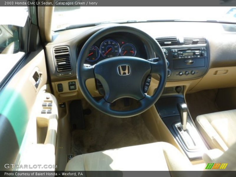 Galapagos Green / Ivory 2003 Honda Civic LX Sedan