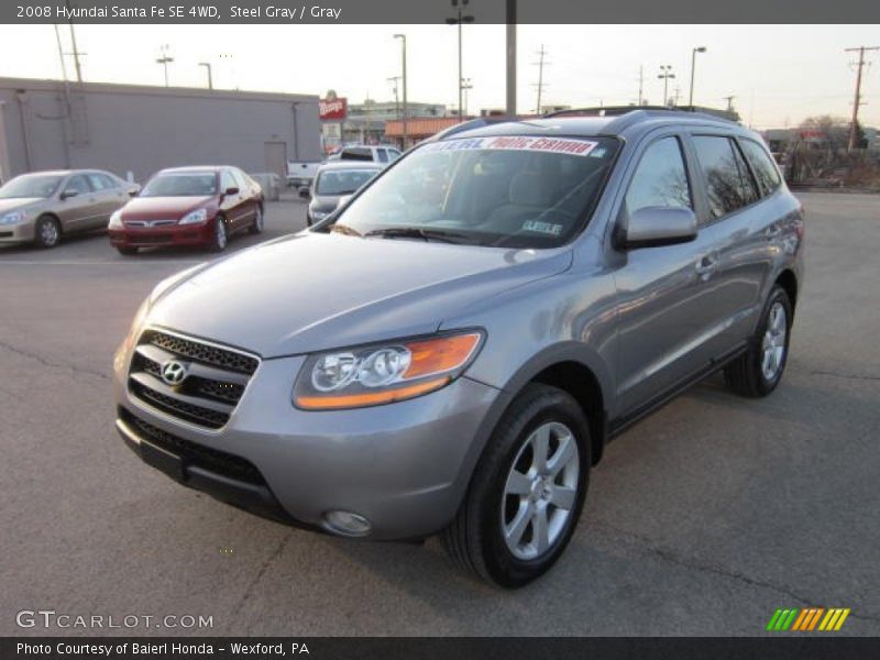 Steel Gray / Gray 2008 Hyundai Santa Fe SE 4WD