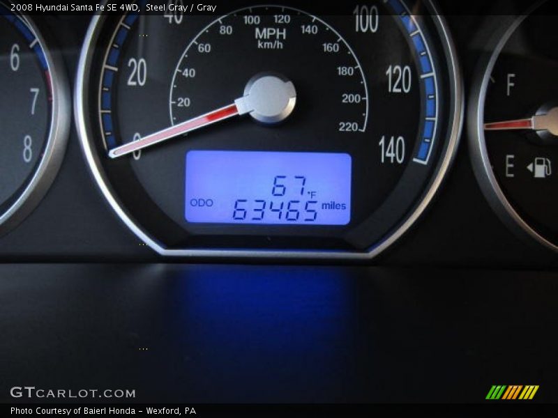 Steel Gray / Gray 2008 Hyundai Santa Fe SE 4WD
