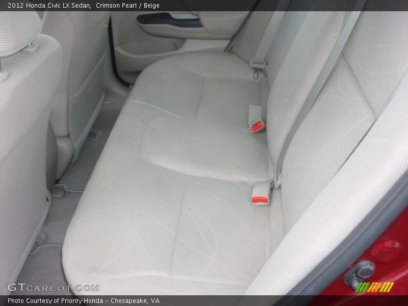 Crimson Pearl / Beige 2012 Honda Civic LX Sedan