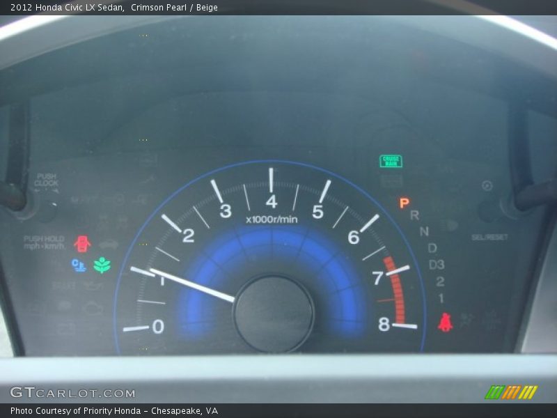 Crimson Pearl / Beige 2012 Honda Civic LX Sedan