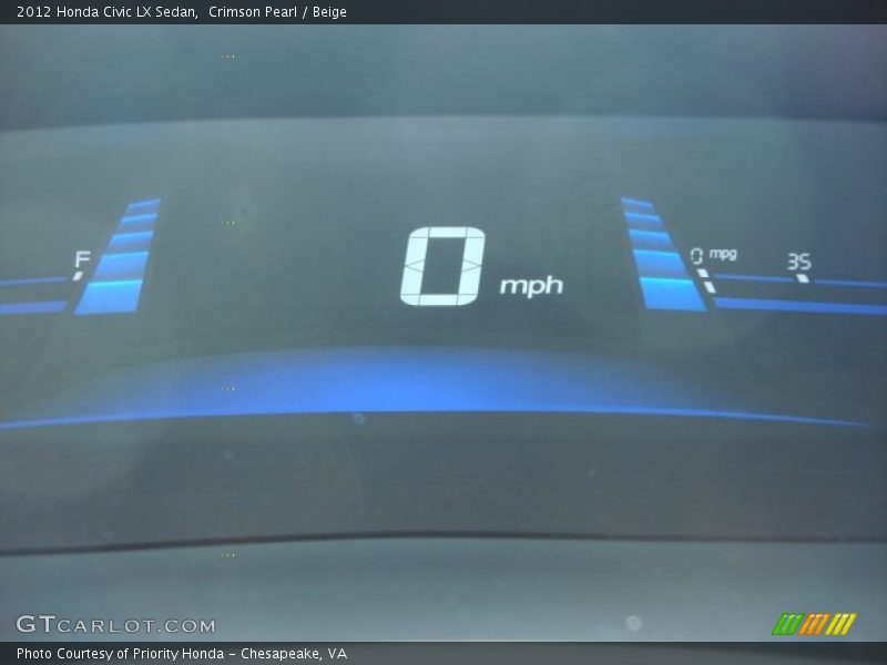 Crimson Pearl / Beige 2012 Honda Civic LX Sedan