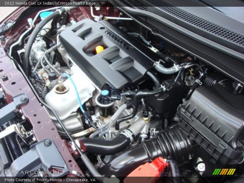 Crimson Pearl / Beige 2012 Honda Civic LX Sedan