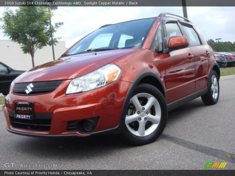 Sunlight Copper Metallic / Black 2009 Suzuki SX4 Crossover Technology AWD