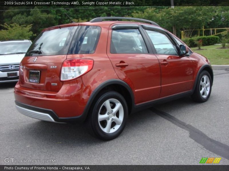 Sunlight Copper Metallic / Black 2009 Suzuki SX4 Crossover Technology AWD