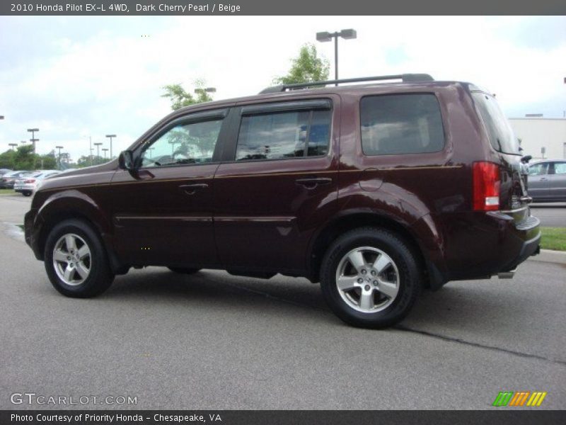 Dark Cherry Pearl / Beige 2010 Honda Pilot EX-L 4WD