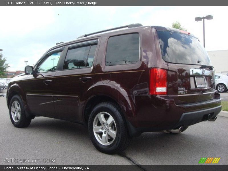 Dark Cherry Pearl / Beige 2010 Honda Pilot EX-L 4WD