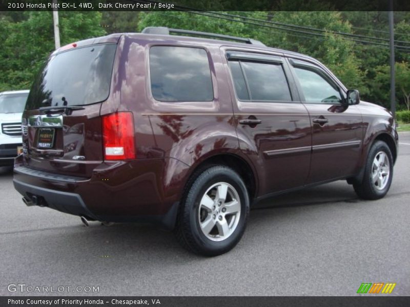Dark Cherry Pearl / Beige 2010 Honda Pilot EX-L 4WD