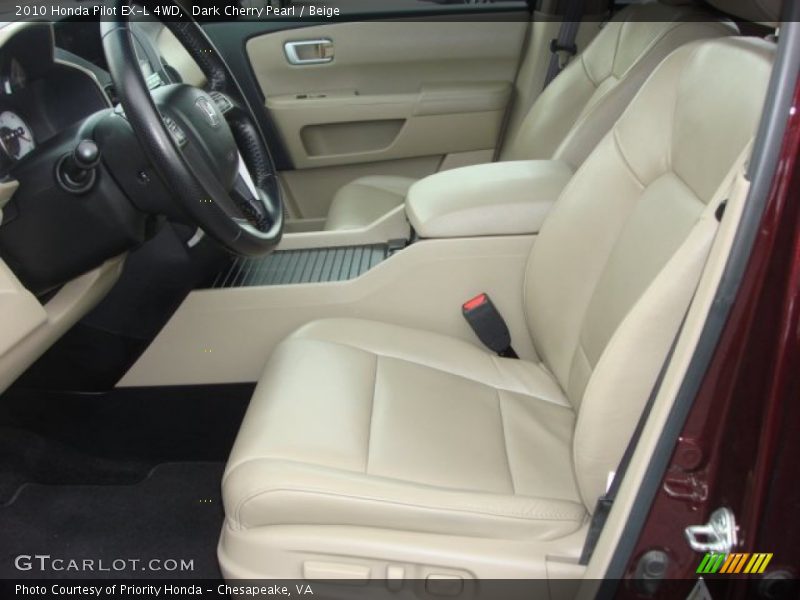 Dark Cherry Pearl / Beige 2010 Honda Pilot EX-L 4WD
