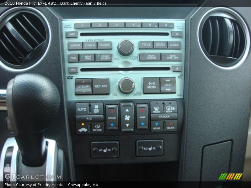 Dark Cherry Pearl / Beige 2010 Honda Pilot EX-L 4WD