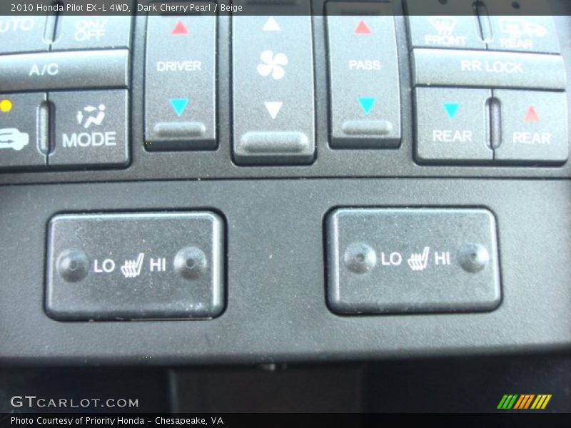 Dark Cherry Pearl / Beige 2010 Honda Pilot EX-L 4WD