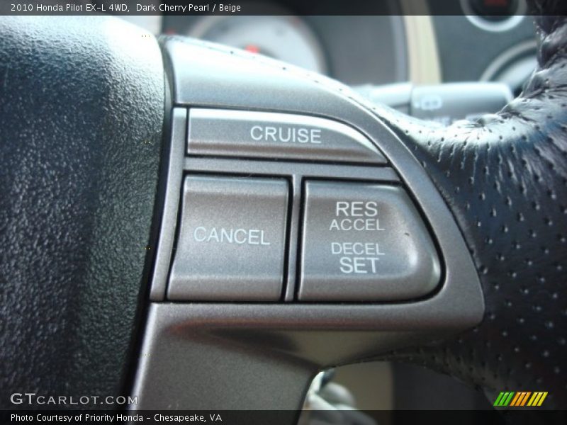 Dark Cherry Pearl / Beige 2010 Honda Pilot EX-L 4WD