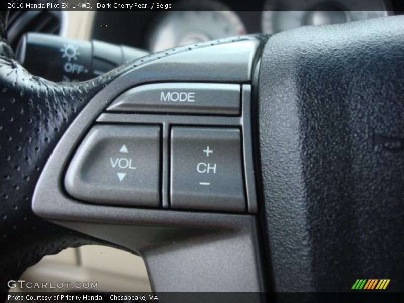 Dark Cherry Pearl / Beige 2010 Honda Pilot EX-L 4WD