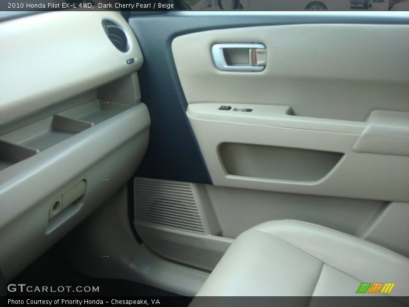Dark Cherry Pearl / Beige 2010 Honda Pilot EX-L 4WD