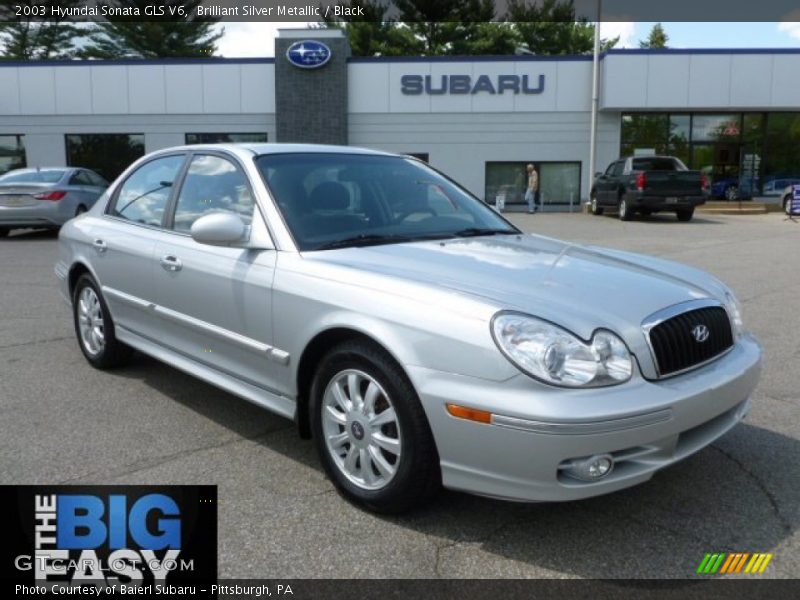 Brilliant Silver Metallic / Black 2003 Hyundai Sonata GLS V6